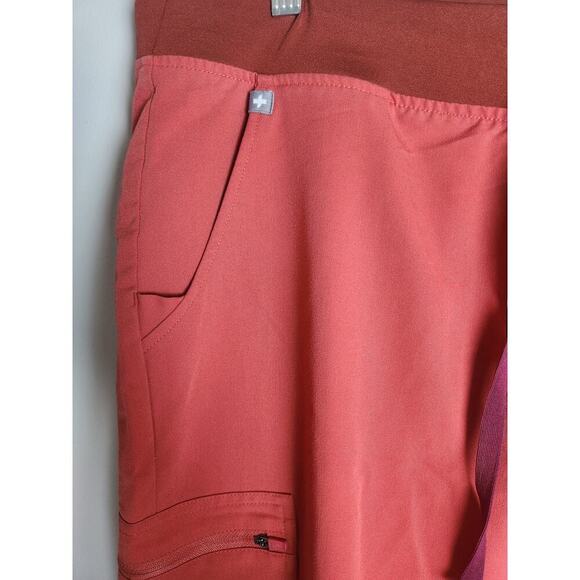 Figs Zamora Jogger scrub pants women XL/P orange zip pocket nurse medical office - Picture 2 of 7
